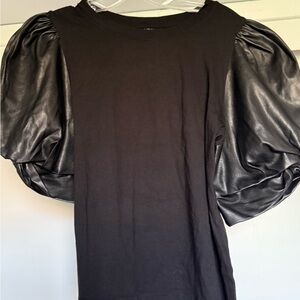 DKNY Black Short Sleeve Top with Statement Sleeves